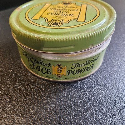 Vintage Max Factor Theatrical Face Powder No 6 Tin Hollywood CA Stage Prop