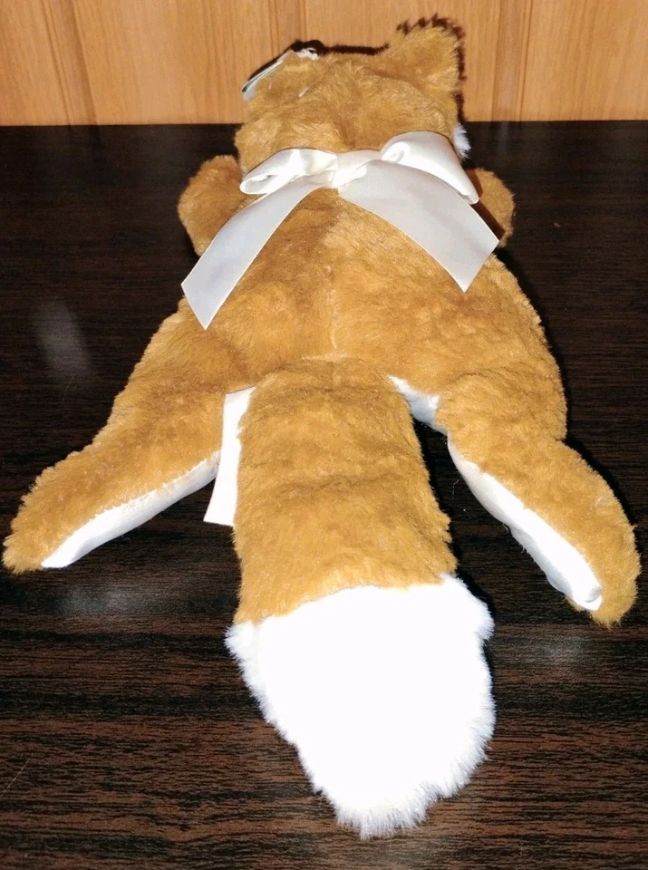 Bearington Baby Fritz Fox Plush Rattle Toy Stuffed Animal Satin Belly Bow 12" Z - Image 3 of 4