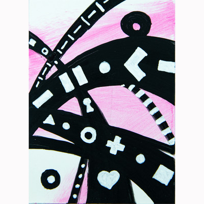Original painting ACEO Miniature OOAK modern Art unique trend abstract No. 823