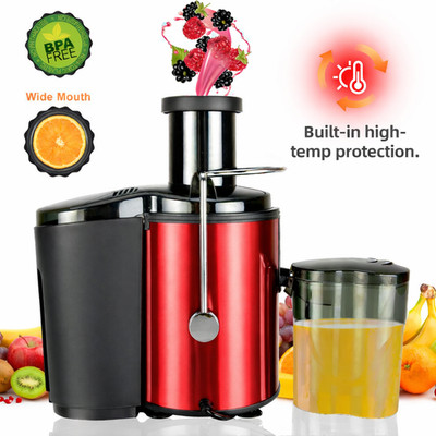 800W Electric Juicer Fruit Vegetable Blender Juice Extractor Citrus Machine-Red