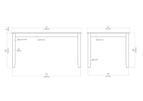  Mesa de comedor Bloomington [blanco/roble miel],  Foto 4 de 4