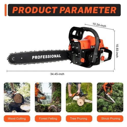 2-Stroke Gasoline Chainsaw 62 CC 20" Power Engine Wood Cutting Gas Chain Saw - Image 2 of 4