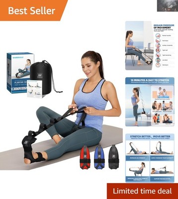Ergonomic Foot & Calf Stretcher for Plantar Fasciitis Relief - Black Strap