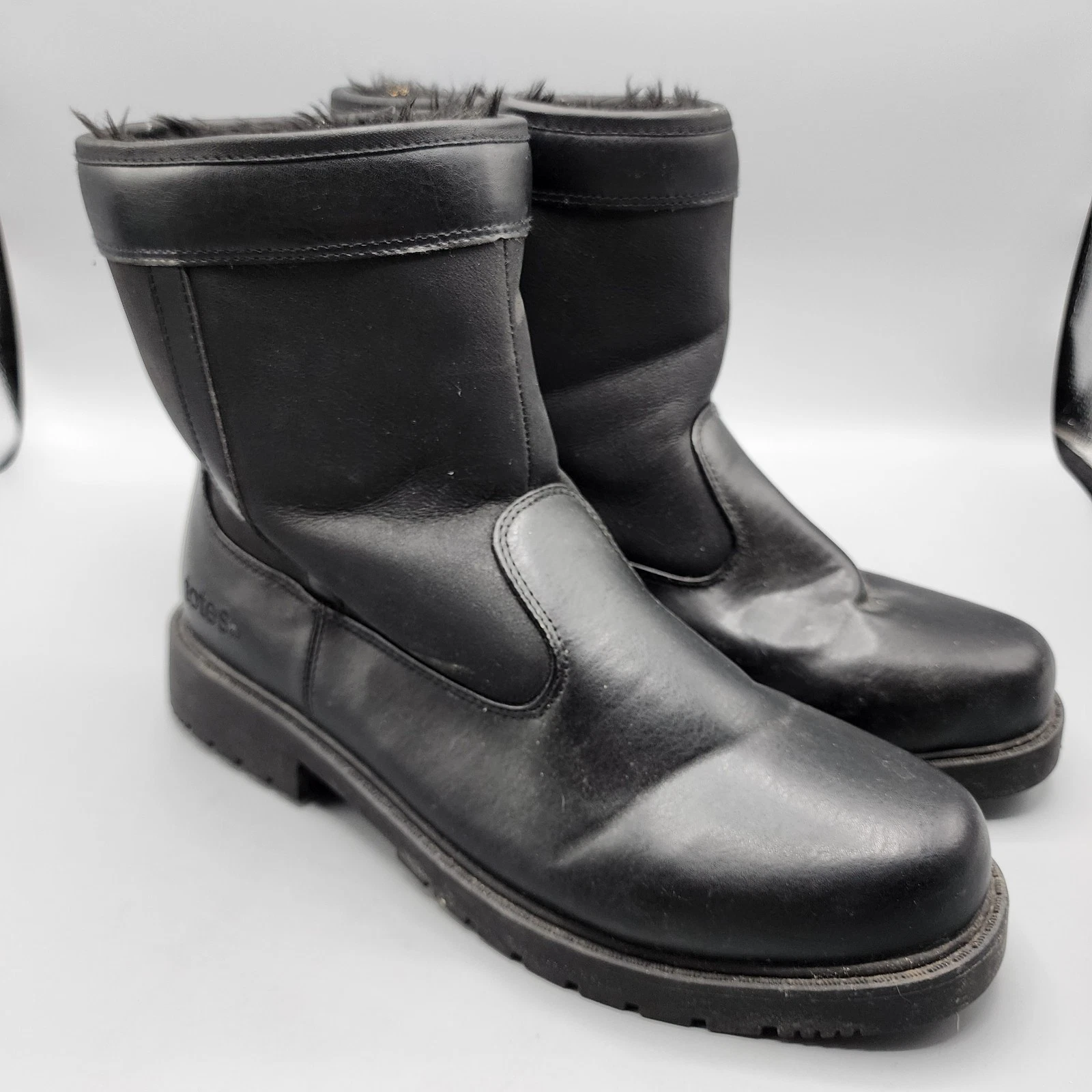 Totes Stadium Waterproof Fur Lined Snow Boots Black Men's Size 11M