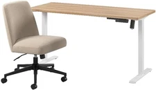 Bush Furniture Energize 55W X 24D Electric Height Adjustable Standing Desk and C