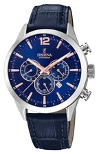 Festina Men's Chronograph | Blue Dial | Blue Leather Strap F20542/4 Watch