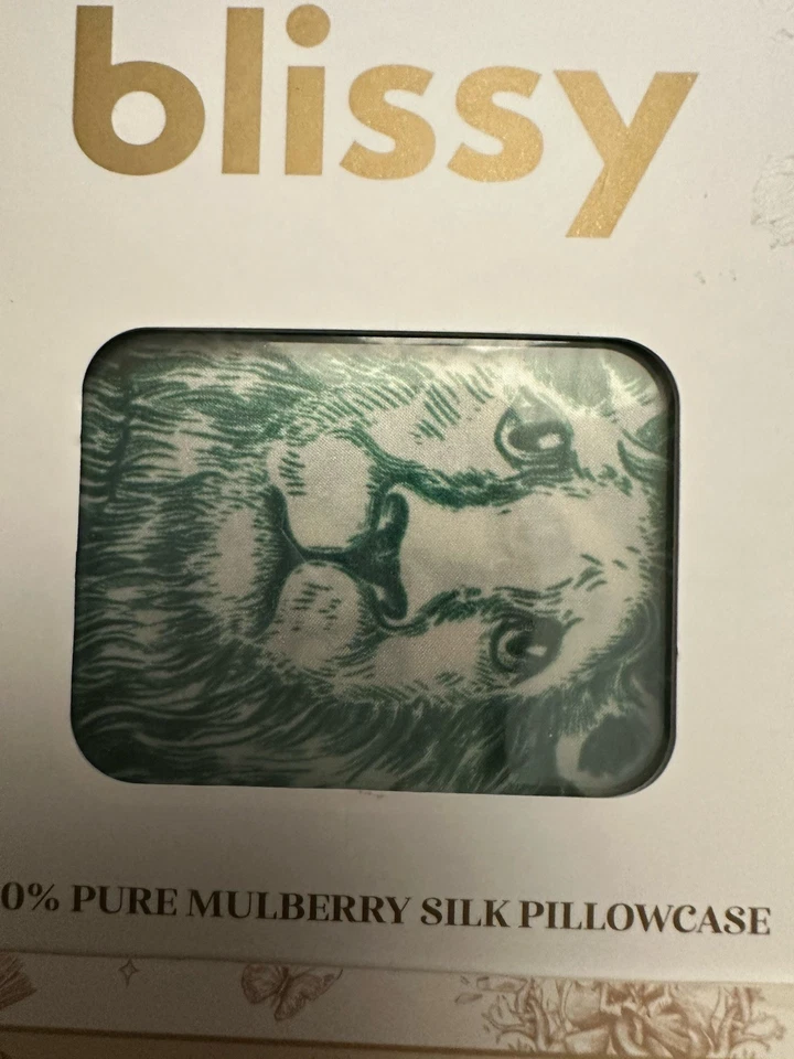 Funda de almohada de seda Wicked x Blissy Mulberry tamaño estándar verde increíble Foto 4 de 4