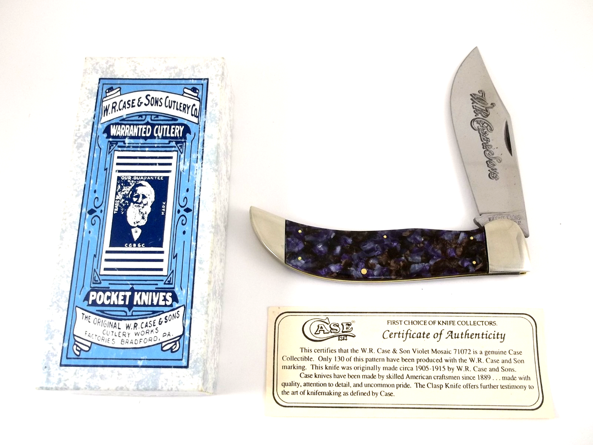 W.R. CASE & SONS Classic Bradford, PA 19USA90 Violet Mosaic 71072