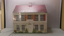 Vintage Tin Litho 2 Story Metal Dollhouse  1950s Mid Century