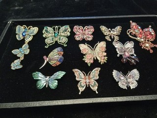 11 Pieces Of Butterflies New Fashion Costume Jewelry Brooches Pins Jewelry Lot