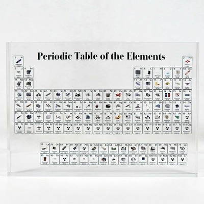 Periodic Table of the Elements Detailed 6.75'' x 4.75'' x 1'' Acrylic Table Display