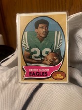 1970 Topps Football Rookie card, Harold Jackson, single card # 72, Philadelphia. rookie card picture