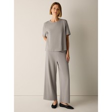Eileen Fisher Women's Extra-Fine Ponte Wide-Leg Pant, Twine