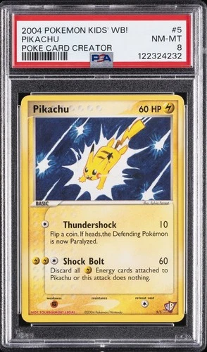 2004 POKEMON KIDS' WB! POKE CARD CREATOR #5 PIKACHU PSA 8