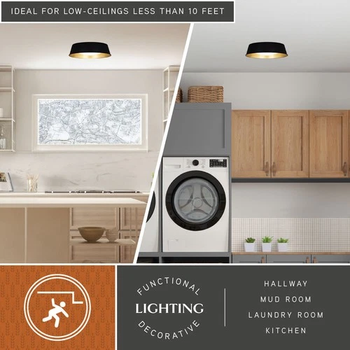 Vaxcel Lighting C0303 Beacon Hill 13"W LED Flush Mount Ceiling - Matte Black / - Picture 12 of 12