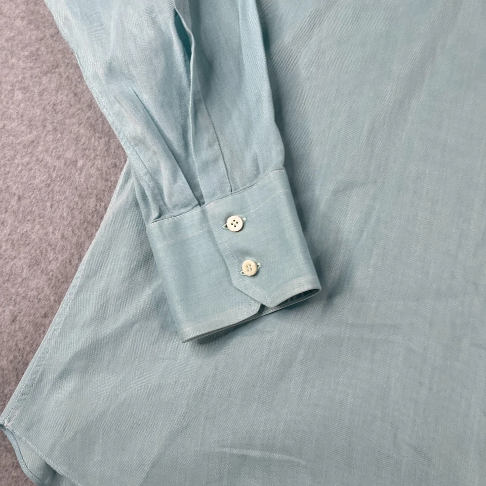 Camisa Gerlin XL Azul Claro Ligera Hecha en Italia Abotonada Manga Corta Para Hombre Foto 2 de 4