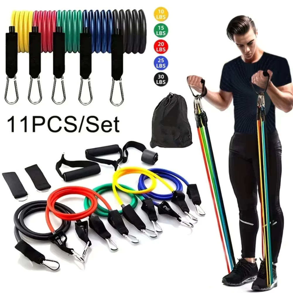11 Piece Set Of Muscle Training Straps, Multifunctional Fitness Tension Strap, F