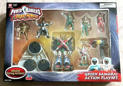 2003 Power Rangers Ninja Storm Green Samurai Action Playset Ban Dai Sealed Mint - Image 1 of 4