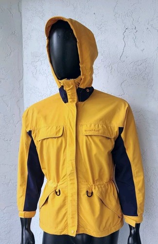 Mont-bell, Vintage Mont-bell Hooded Shell Jacket Coat Nylon Full Zip Yellow/Blue Men's XS