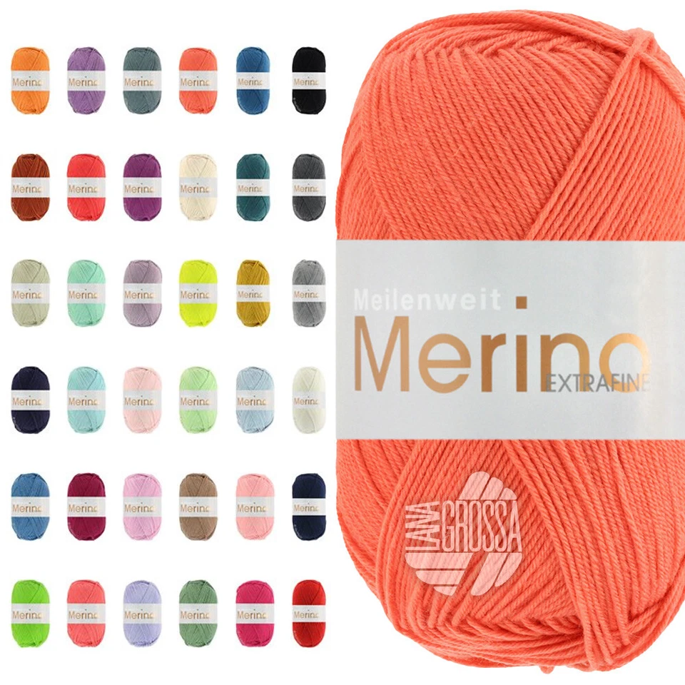 Lana Grossa Meilenweit MW 100 Merino Uni Sockenwolle | 100g | 4-fädig - Bild 2 von 2