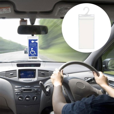 Handicap Placard Holder Disabled Parking Permit Protector Tag Mirror U1D1