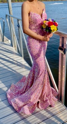 Portia & Scarless Prom Dress Pink Sequin Size 0 | eBay