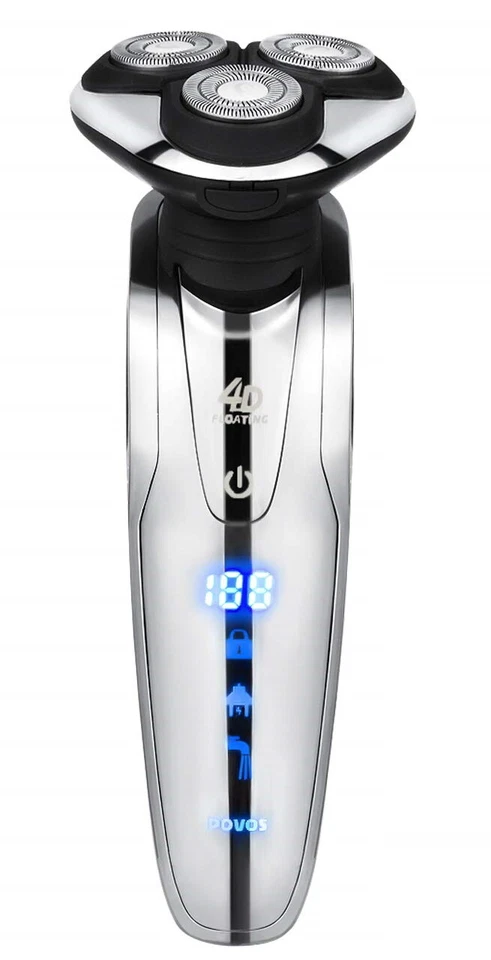Afeitadora eléctrica rotativa para hombre 3 cabezales impermeable con cabezales de recortadora intercambiables Foto 2 de 4