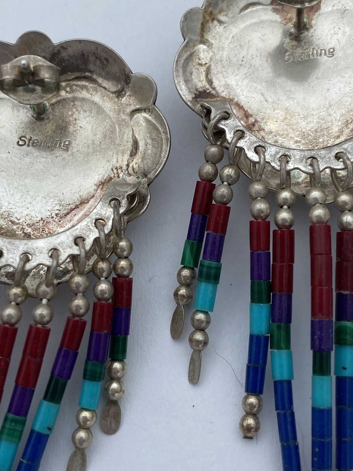 Vtg Native American Signed Sterling Multi Inlay S… - image 6