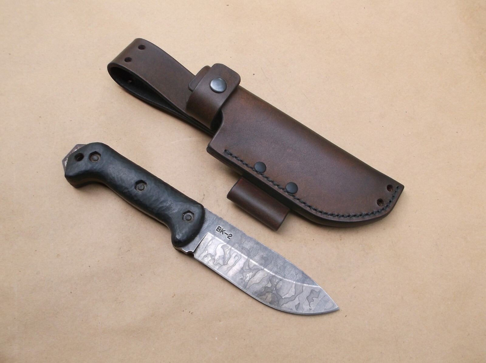 KA BAR BECKER BK-2 LEATHER SHEATH (SHEATH ONLY) !READ DESCRIPTION!