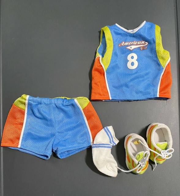 American Girl Doll Basketball Outfit 2005 Blue, Green, Orange Retired