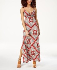 American RagJuniors' Printed Twist-Front Maxi Dress L