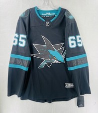 San Jose Sharks Fanatics Hockey Jersey Erik Karlsson #65 Black Mens Large