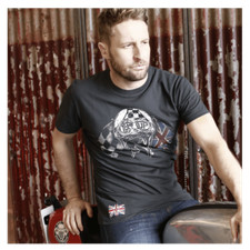 Red Torpedo Ton Up Clothing Puddinghead T-Shirt Black MENS