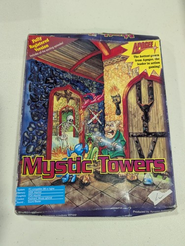 Mystic Towers (PC, DOS, 1994) - With Box - Rare Apogee Game