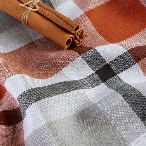 Mantel de lino rectangular Solino Home para fiesta de acción de gracias, otoño a cuadros búfalo - Imagen 3 de 8