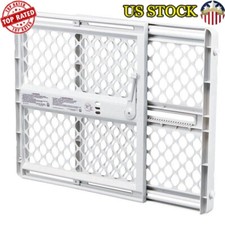 26 In H Universal Plastic Pet Gate Easy Pressure Mount Gray 26-42 In Width New