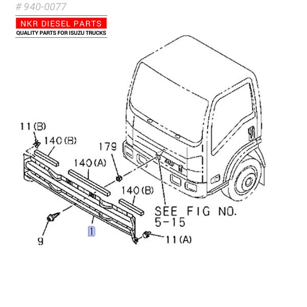 Rejilla delantera para Isuzu NPR NQR NRR NPR-HD 08-16 Foto 2 de 2