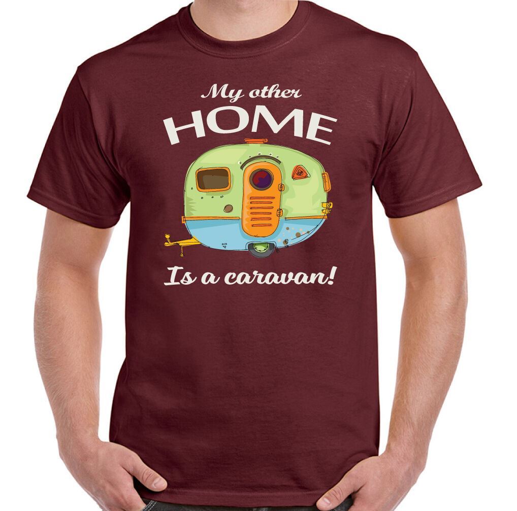ALTRA My Other Home Is A Caravan Mens Funny Caravanning T Shirt Camping Awning Rally