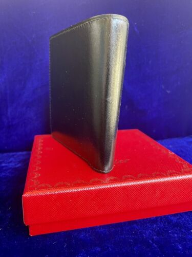 Cartier Wallet Holder Pouch New Old Stock Black Leather Case Wallet Cartier Box - Picture 6 of 15