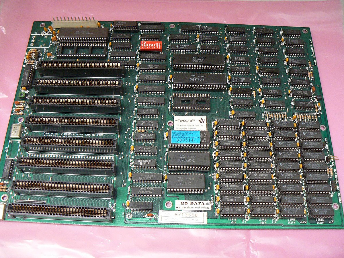 Turbo 10 XT Motherboard with 8088 Processor and 60ns RAM