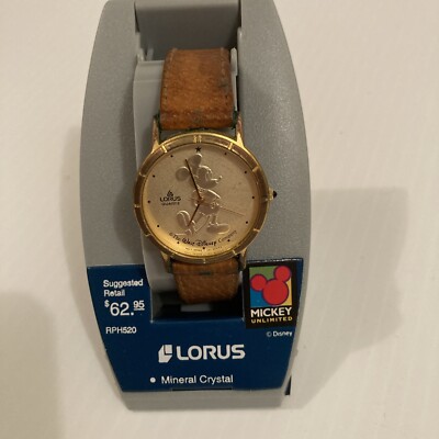 1995 DISNEY MICKEY MOUSE SEIKO LORUS WOMENS ROUND MINERAL CRYSTAL