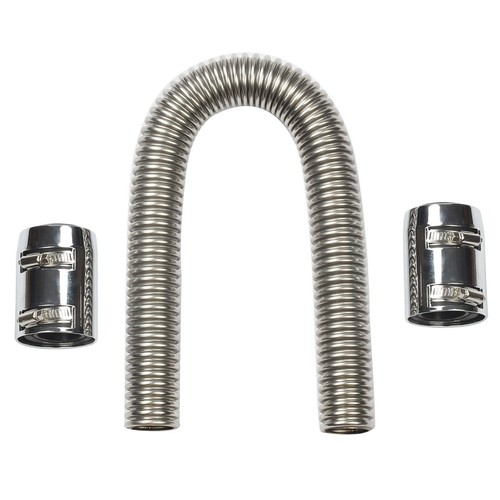 36" Stainless Steel Flexible Radiator + 44" Heater Hose Kit With Clamp Cover Kit - Picture 4 of 6