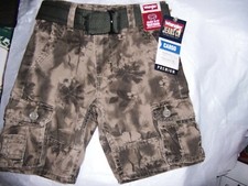 NWT WRANGLER Camo Front Zip Belted Cardo Shorts - SIZE 4