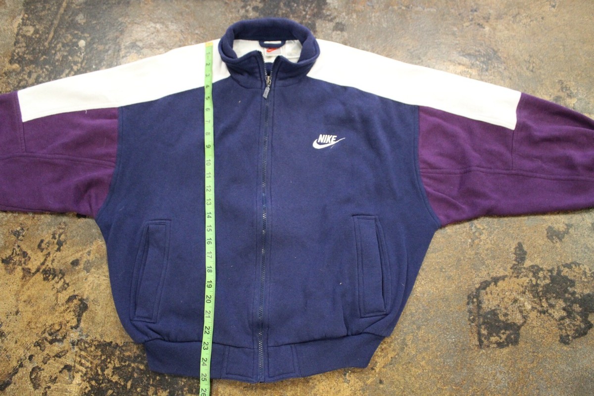 Vintage Nike Navy Blue Purple White Full Zip Up Cotton Vintage Nike Navy Blue Purple White Full Zip Up Cotton