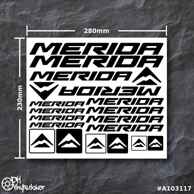 Merida Stickersatz Mattschwarz | Aufkleber Set Fahrrad eBike Dirt BMX Race eMTB