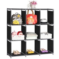 3 Tiers Storage Cube Closet Organizer Shelves 6/9 Cube Cabinet Bookcase Storage