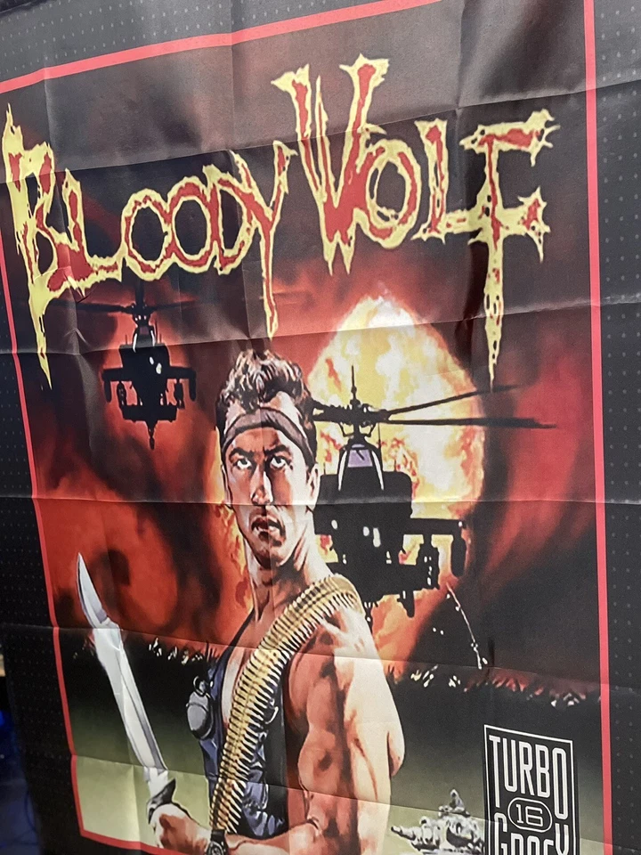 Bloody Wolf 5ft Flag TurboGrafx-16 1990 Banner Poster DATA EAST TG16 NEC - Image 3 of 3