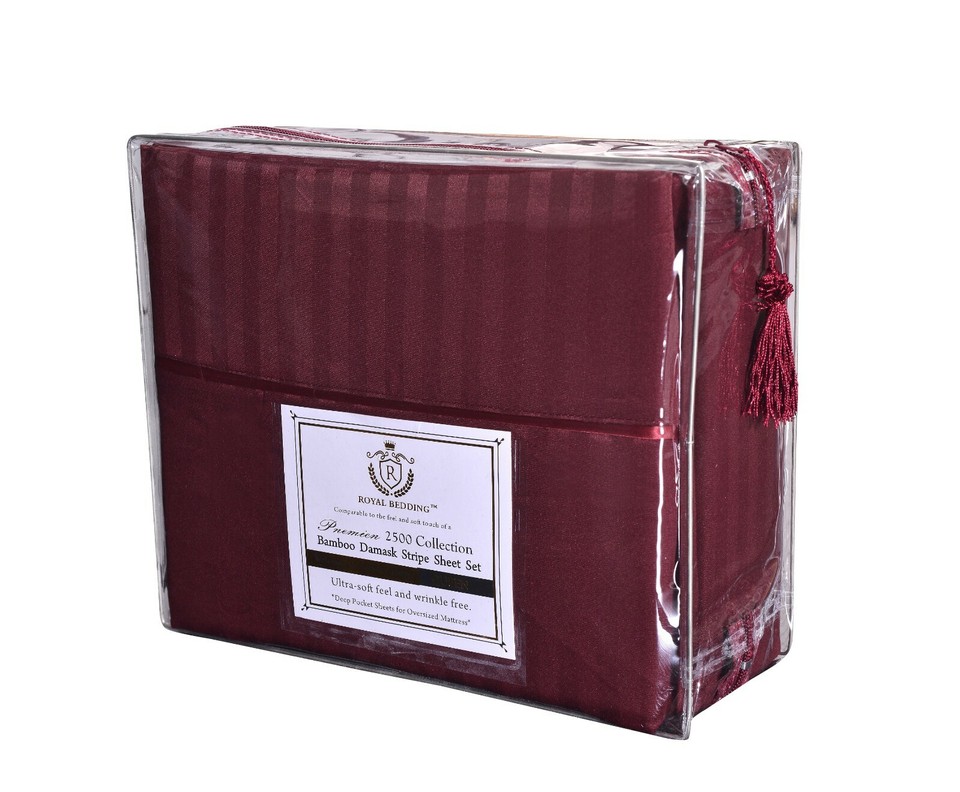 ROYAL BEDDING 2500 DAMASK STRIPE COLLECTION SHEET SET FREE SHIPPING!!! eBay