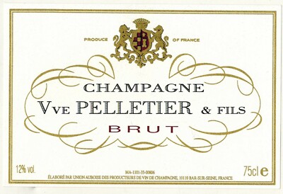 Etikett Champagner brut (75cl) - Veuve Pelletier - Bar - sur-seine - R.330