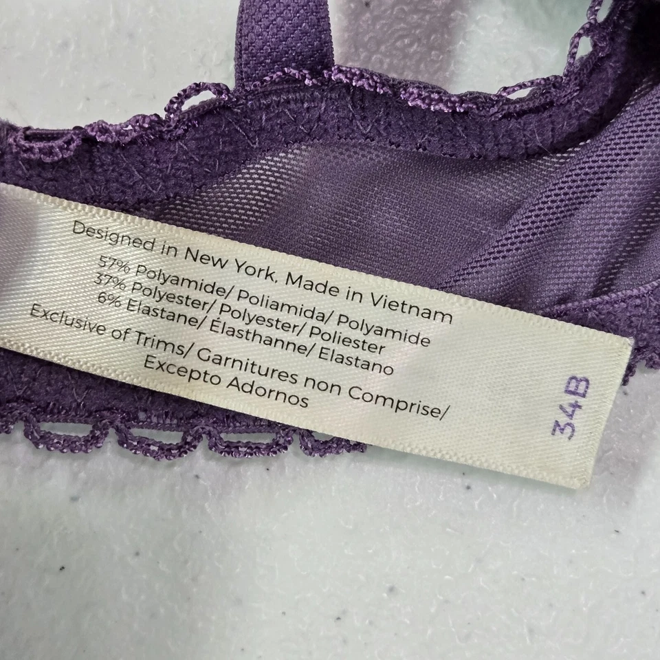 Sujetador Adore Me para mujer 34B púrpura encaje Kimmy Balconette con aros volantes Foto 3 de 4